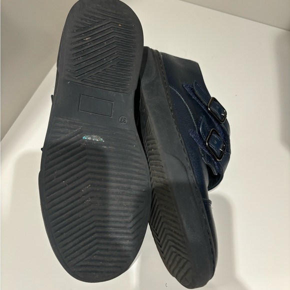 Boys leather navy dress shoes euro 37 monkstrap blublonc - Picture 4 of 7